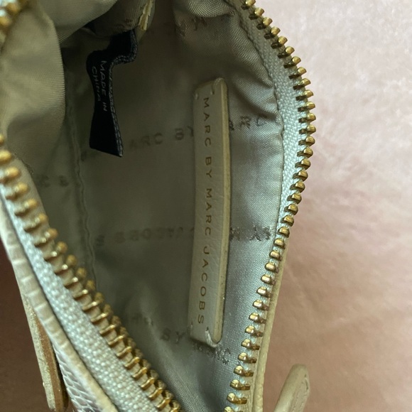 Marc by Marc Jacobs polka dot lizard skin effect coin purse zip card pouch - Picture 5 of 7